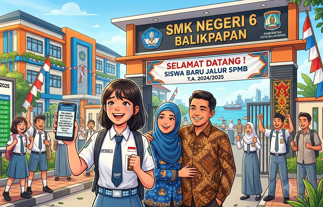 Pengumuman SPMB SMKN 6 Balikpapan 2026: Kuota Internet Ludes hingga Sujud Syukur Salah Server